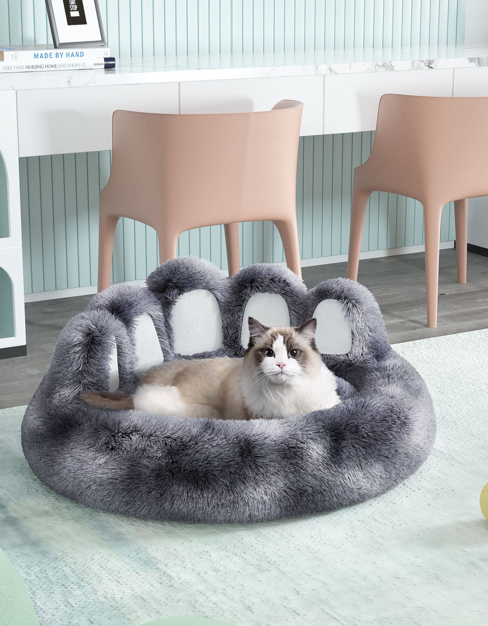 Cute Dog Bear Paw Shape Dog Bed, Dog Beds & Furniture For Small And Medium Dogs, Cozy Plush Cute Cat Beds For Indoor Cats